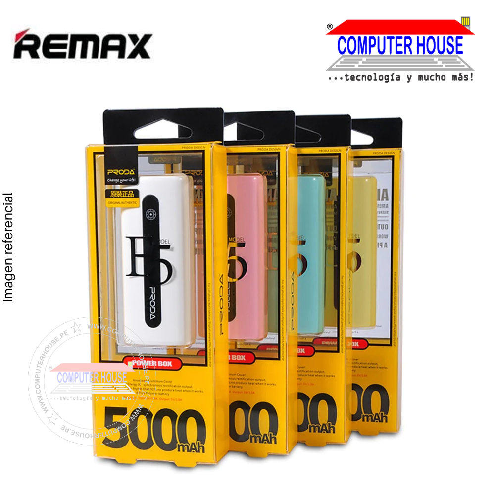 Power Bank REMAX E5 5,000 mAh 18.5Wh conexión 1 USB 2.0 + 1 Micro-USB, batería portatil.