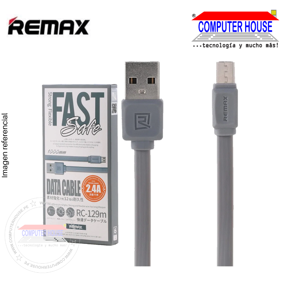 Cable de datos REMAX RC-129m Micro USB 2.4A 1 metro