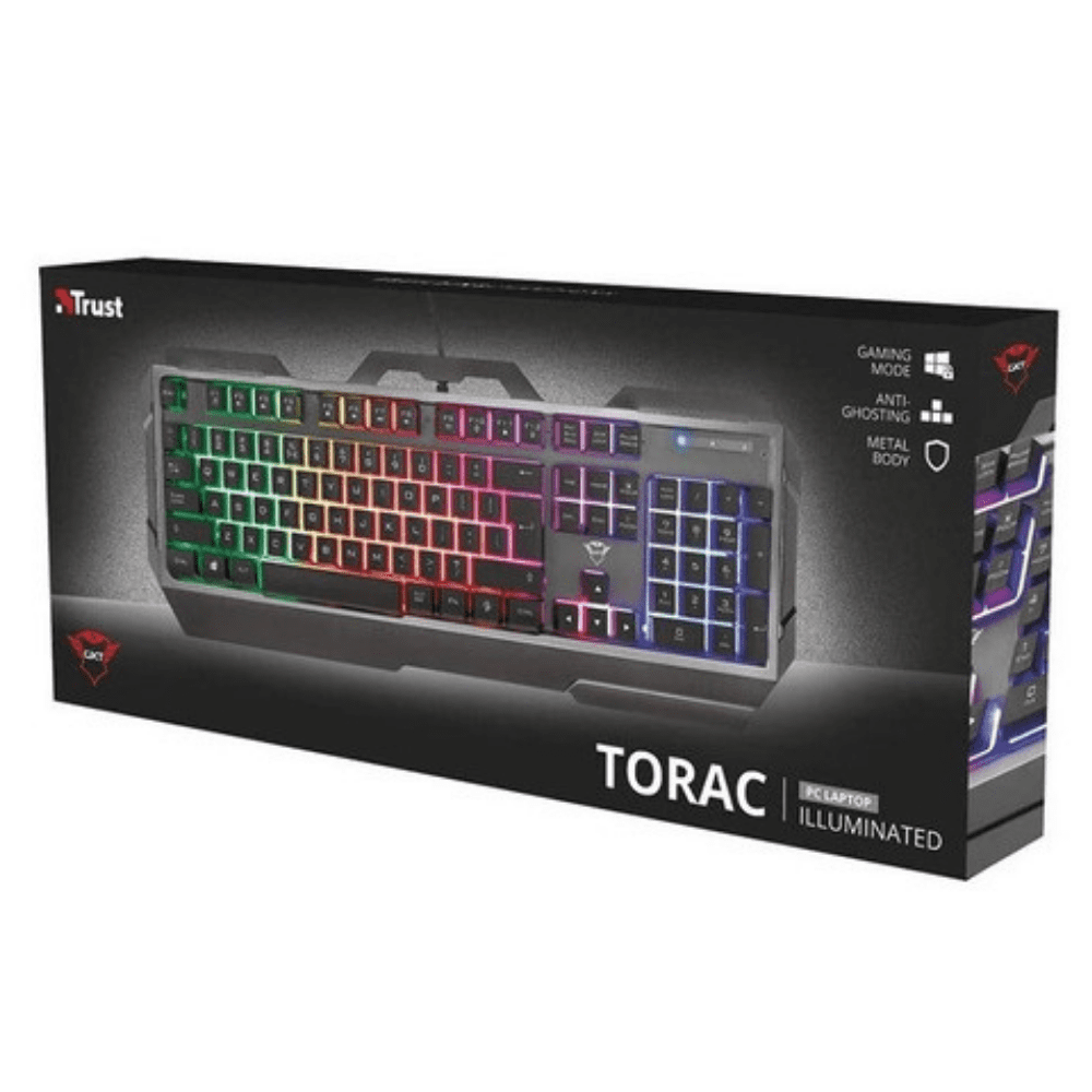 TRUST Teclado alámbrico gamer GXT 856 Torac RGB conexión USB.