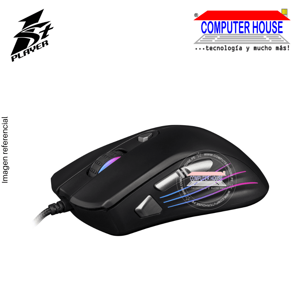 1ST PLAYER Mouse alámbrico Gamer DK3.0 conexión USB.