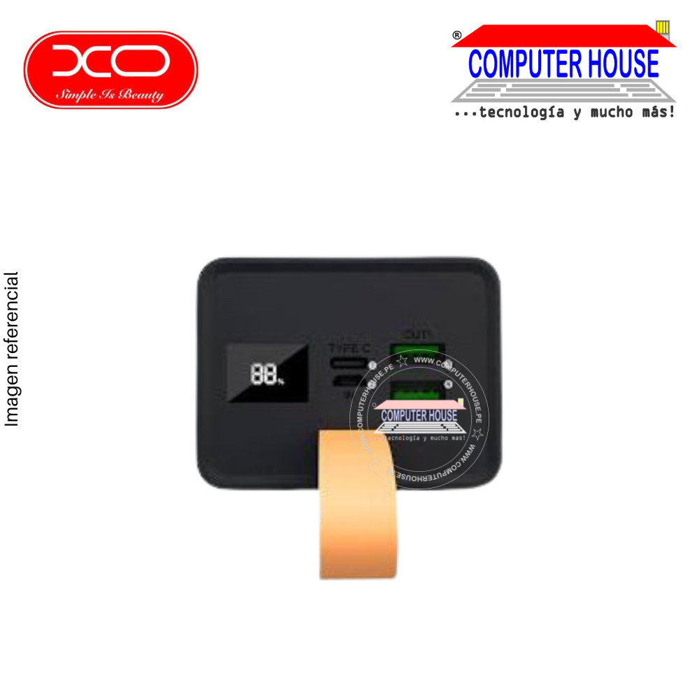 Power Bank XO X0-PR130 40,000mAh conexión Output 2 USB, Input 1 Tipo C + 1 Micro USB, batería portatil.