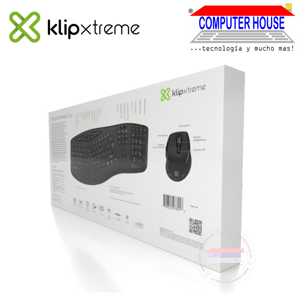 KlipXtreme Majestik KBK-500 Wireless Keyboard + Mouse Kit, USB Receiver. 