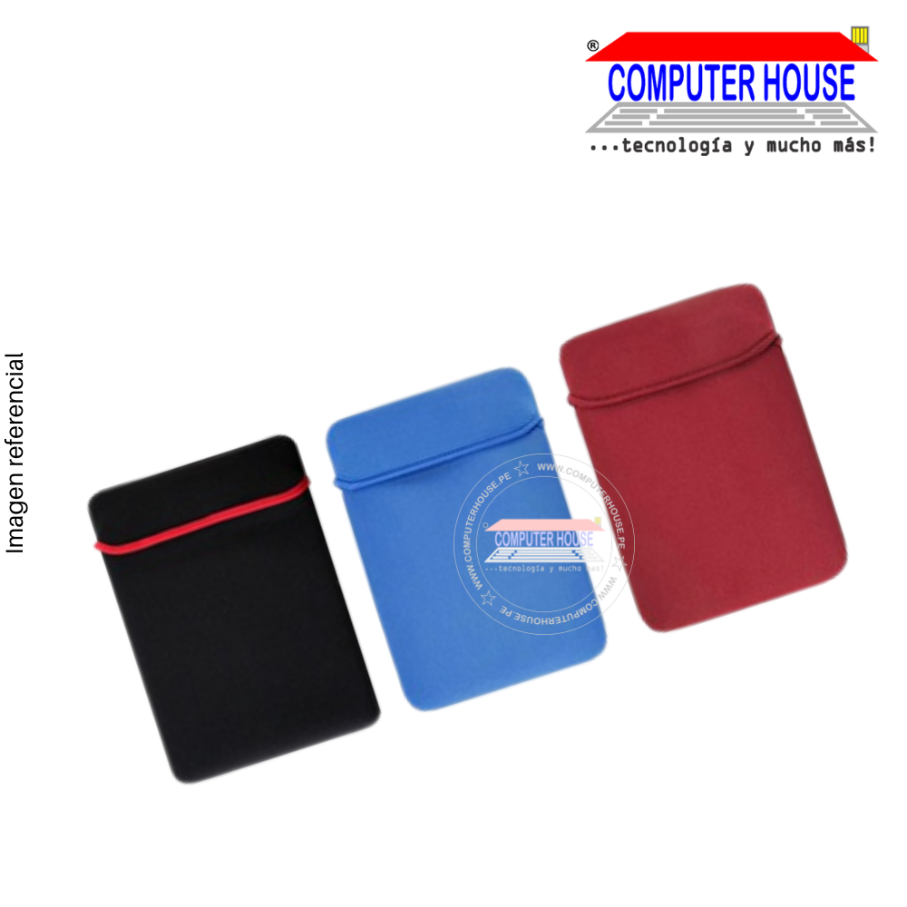 14" Laptop Sleeve, colors: red, light blue.