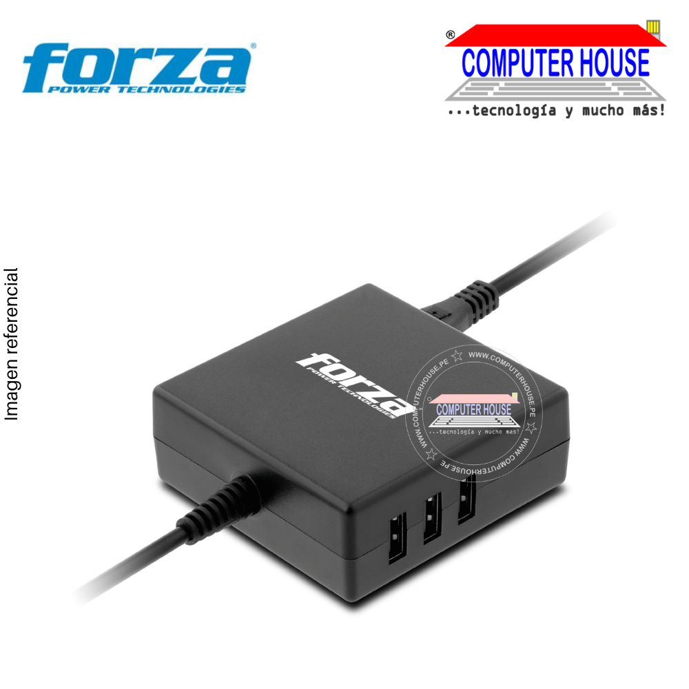 FORZA Universal laptop charger FNA-790, 90W USB and 7 modular tips-110V/220V Consumption. 