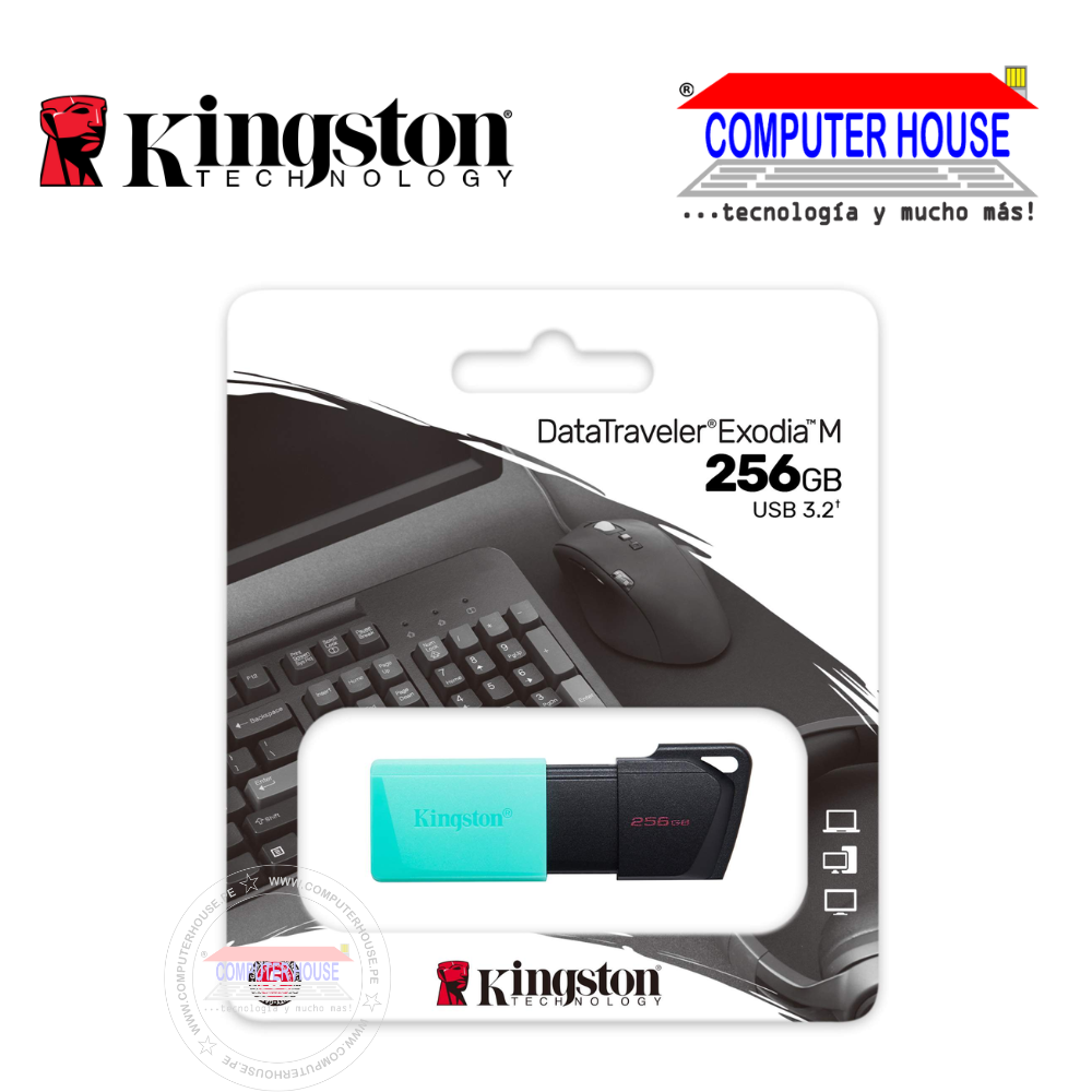 KINGSTON memoria USB 256GB DataTraveler Exodia M USB 3.2 Gen 1, Azul (DTXM/256GB)