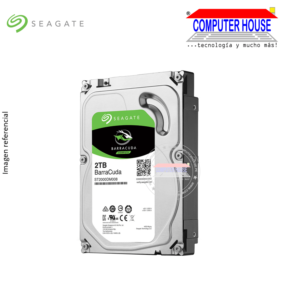 SEAGATE Barracuda 2TB 7200RPM Hard Drive, 3.5", SATA3.