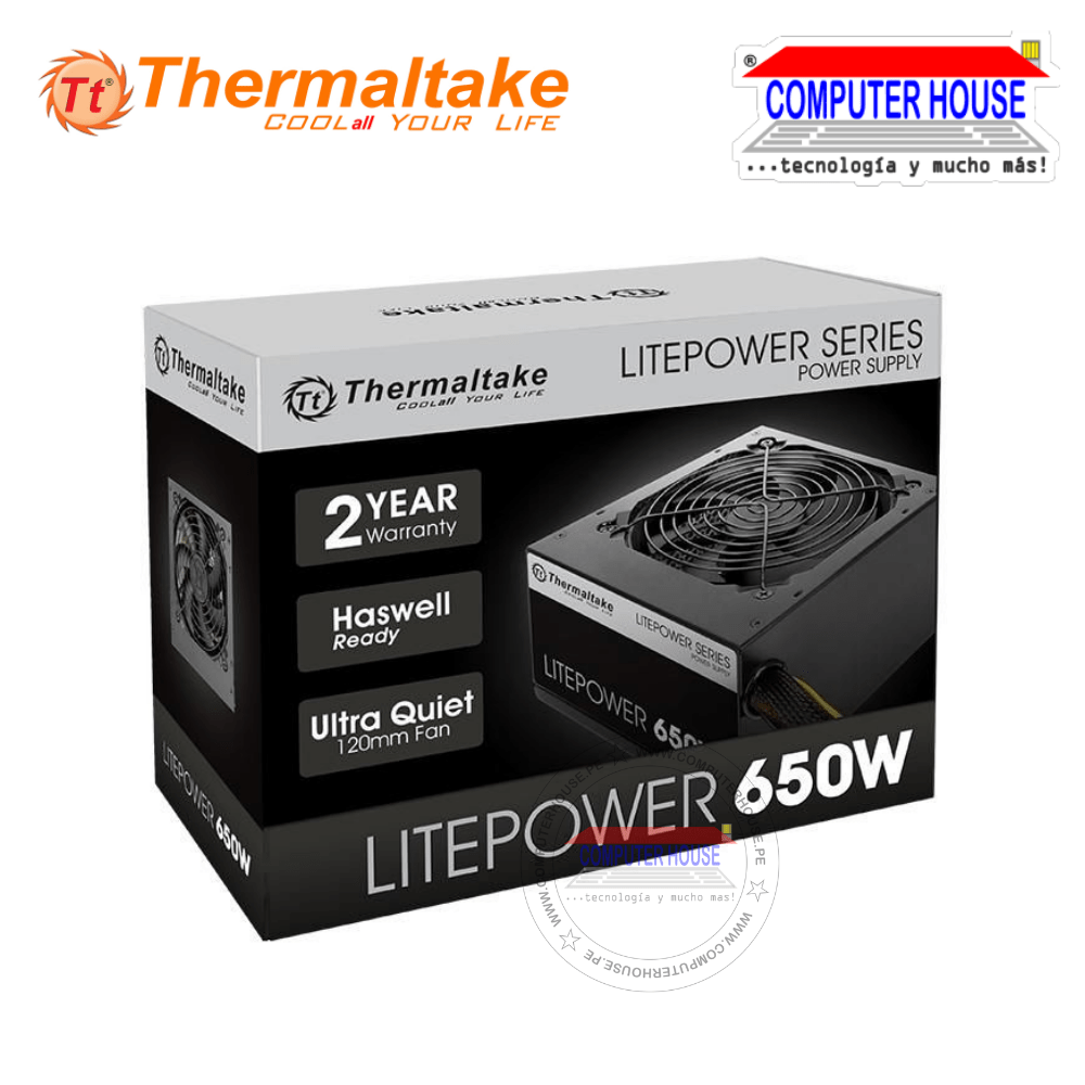 Fuente de poder THERMALTAKE LitePower, 650W, Real.