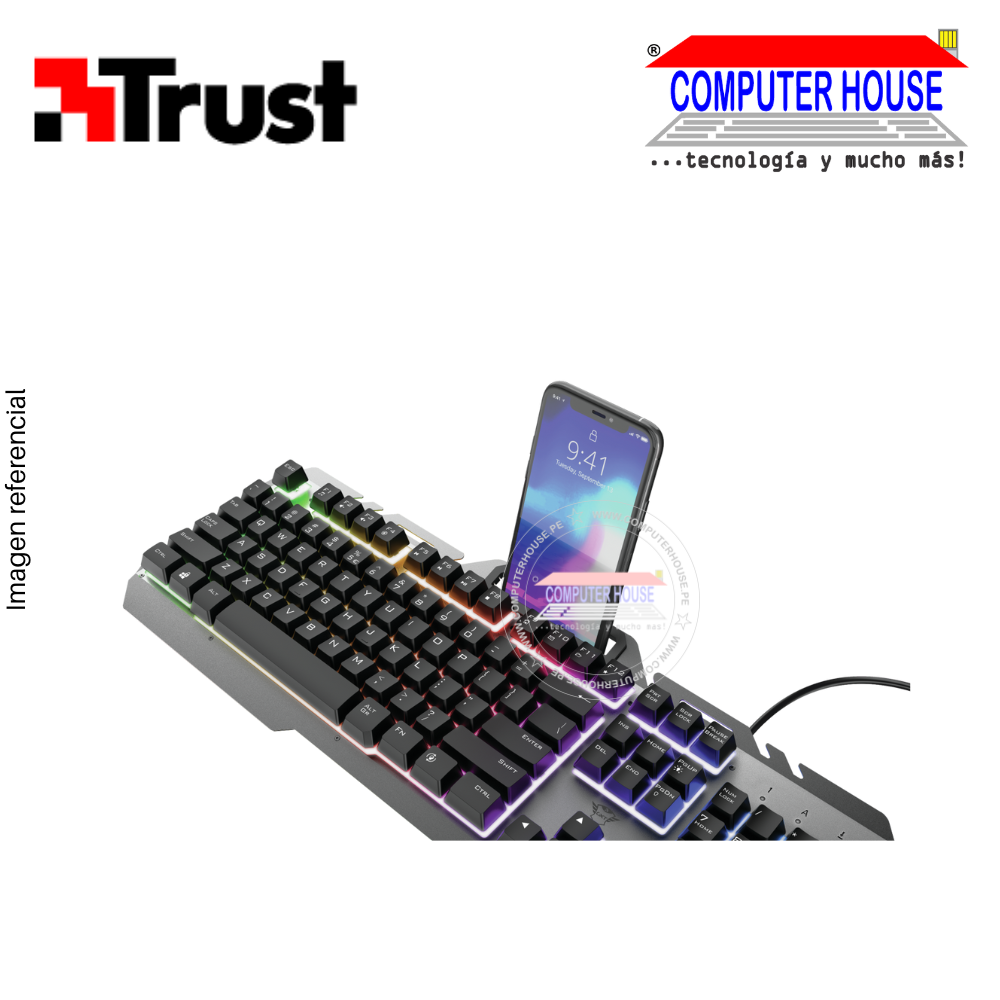 TRUST Teclado alámbrico gamer GXT853 conexión USB.