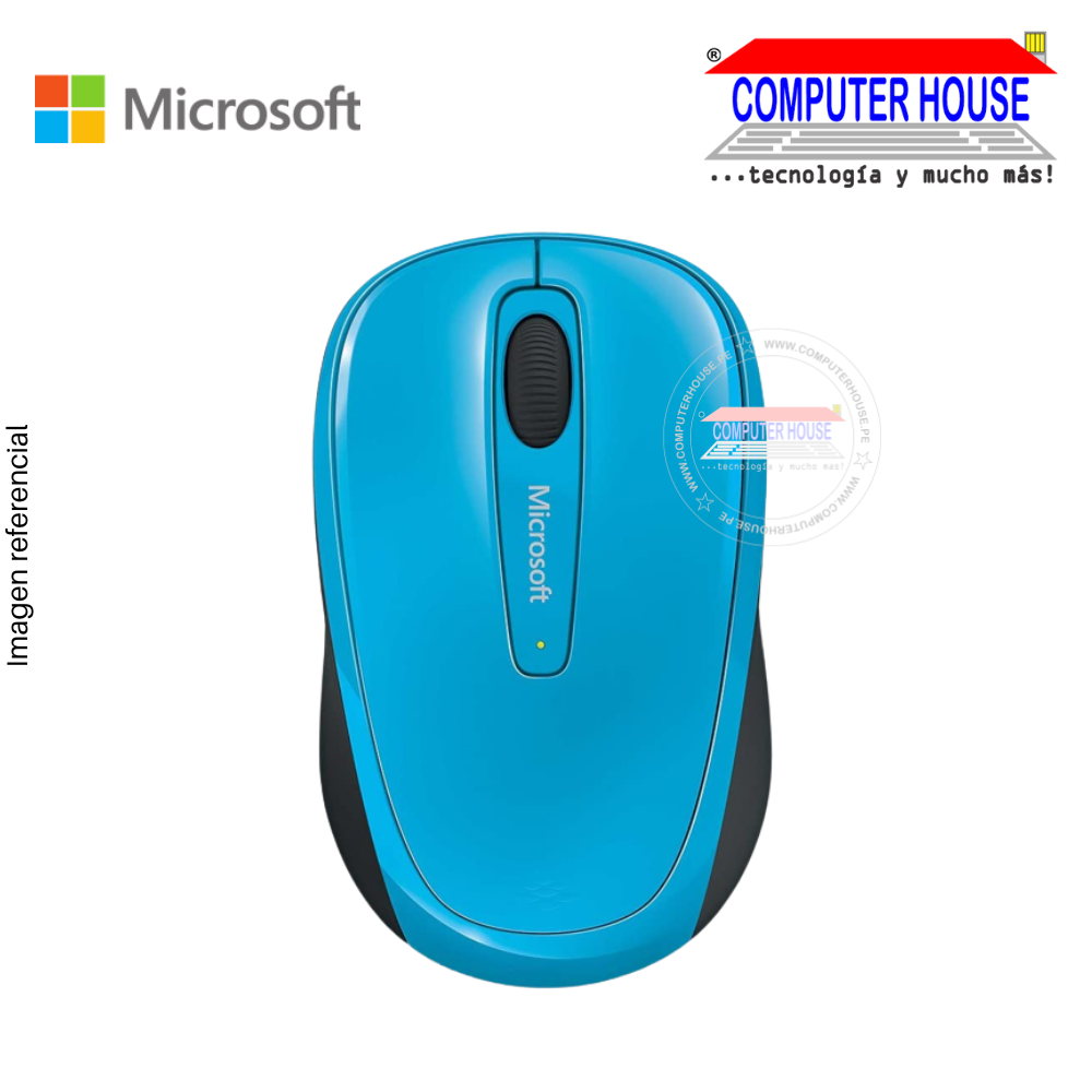 MICROSOFT Mouse inalámbrico WRLS MOB 3500 CELESTE conexión USB.