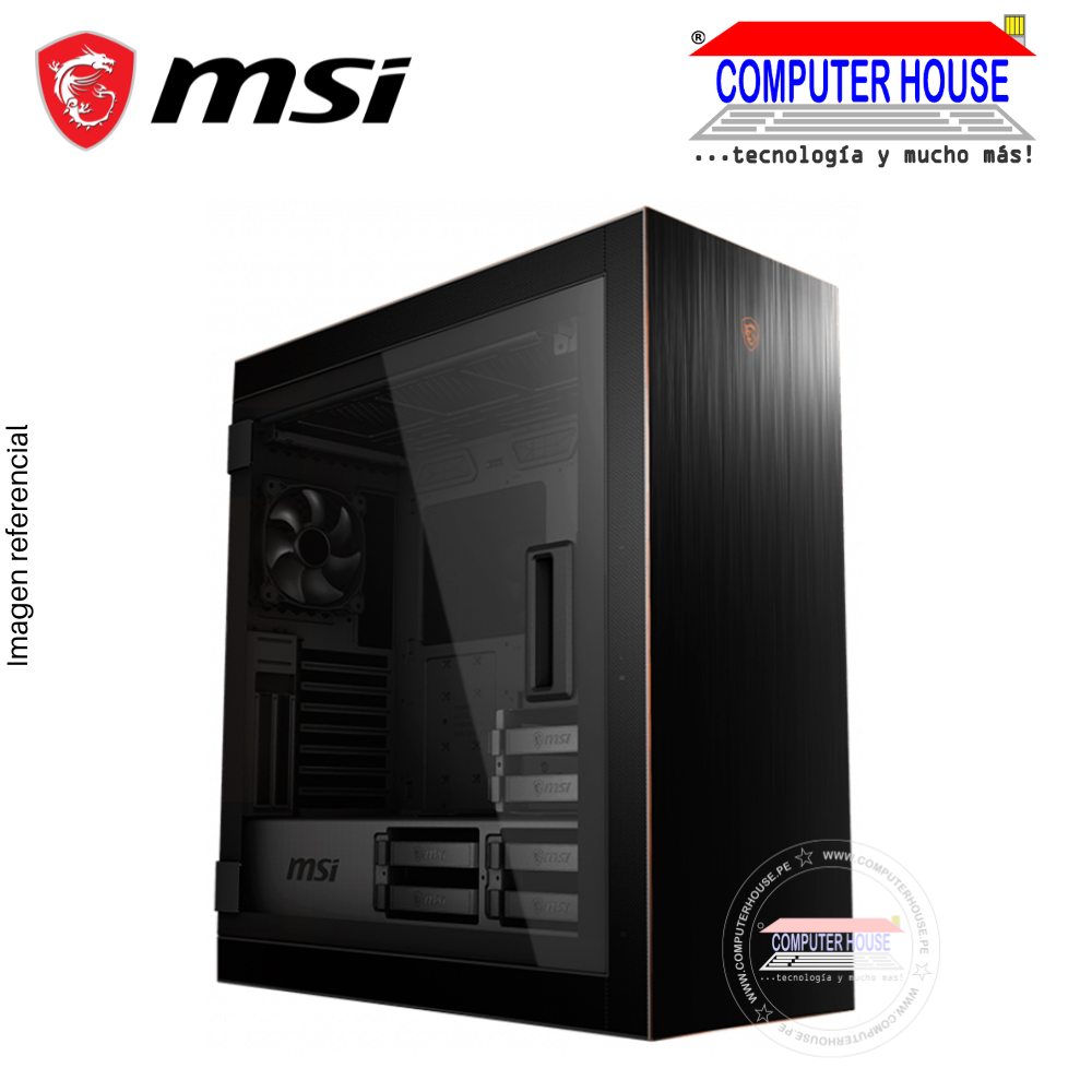 Case MSI MPG SEKIRA 500G, Black, SIN FUENTE, lateral trasparente, RGB. (MS7838PC)