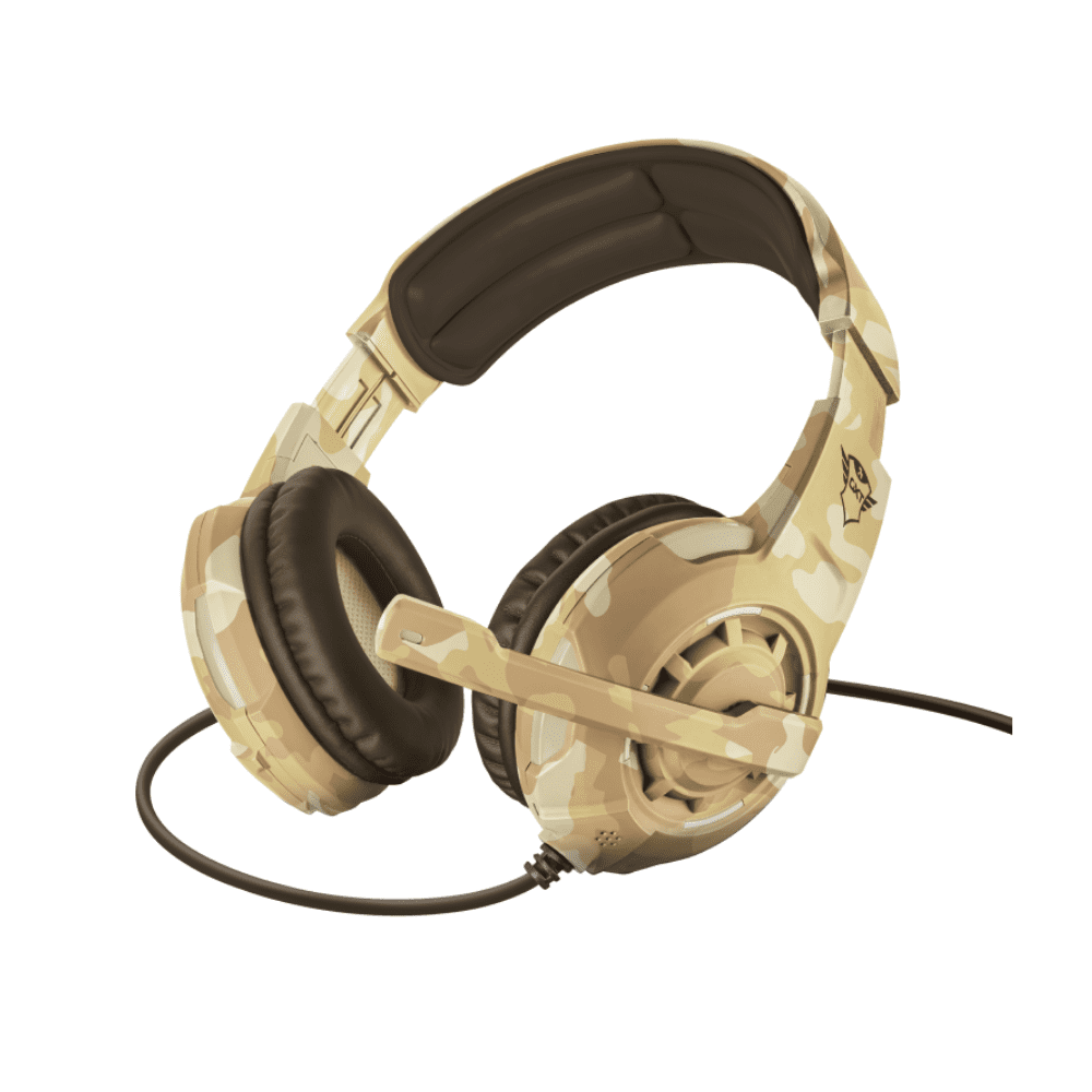 TRUST Radius GXT310D Wired Headset, Desert Camo, 3.5mm Jack, PC/Laptop.