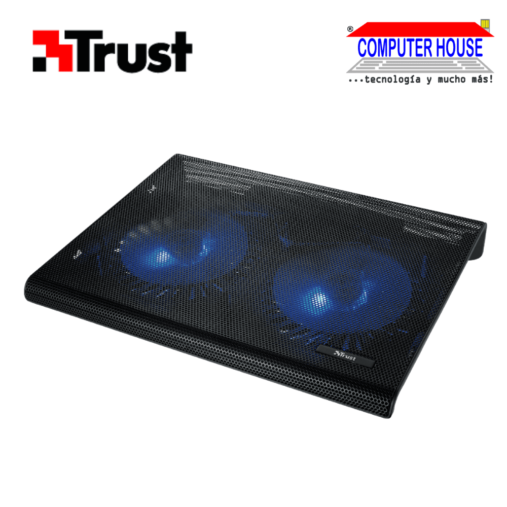 Cooler para laptop TRUST Azul, 2 ventiladores, LED blue, hasta 17.3