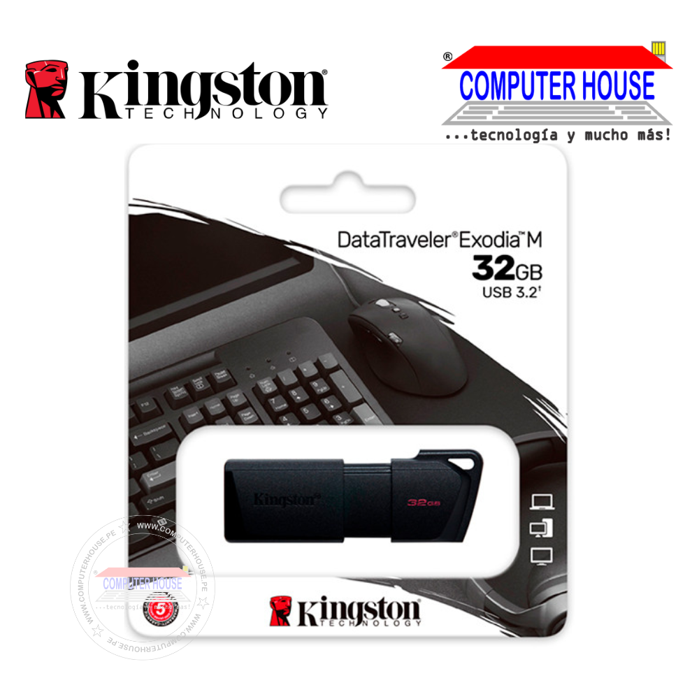 Memoria USB KINGSTON 32GB, DTX Exodia M, 3.2, Negro (DTXM/32GB)