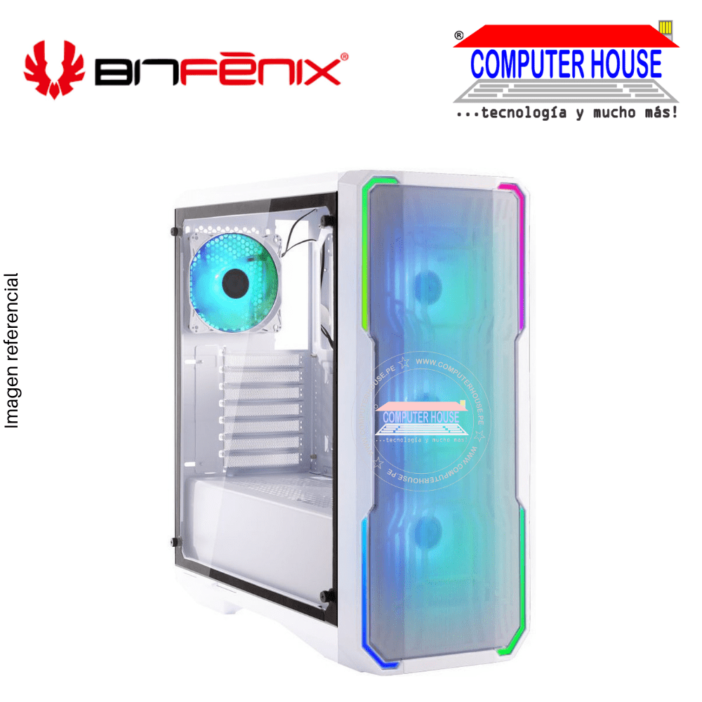 Case BITFENIX ENSO MESH Rainbow, White, WITHOUT SOURCE, transparent side, RGB.