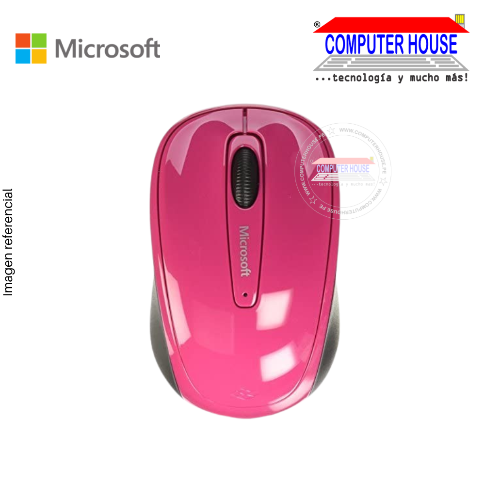 MICROSOFT Mouse inalámbrico WRLS MOB 3500 ROSADO conexión USB.