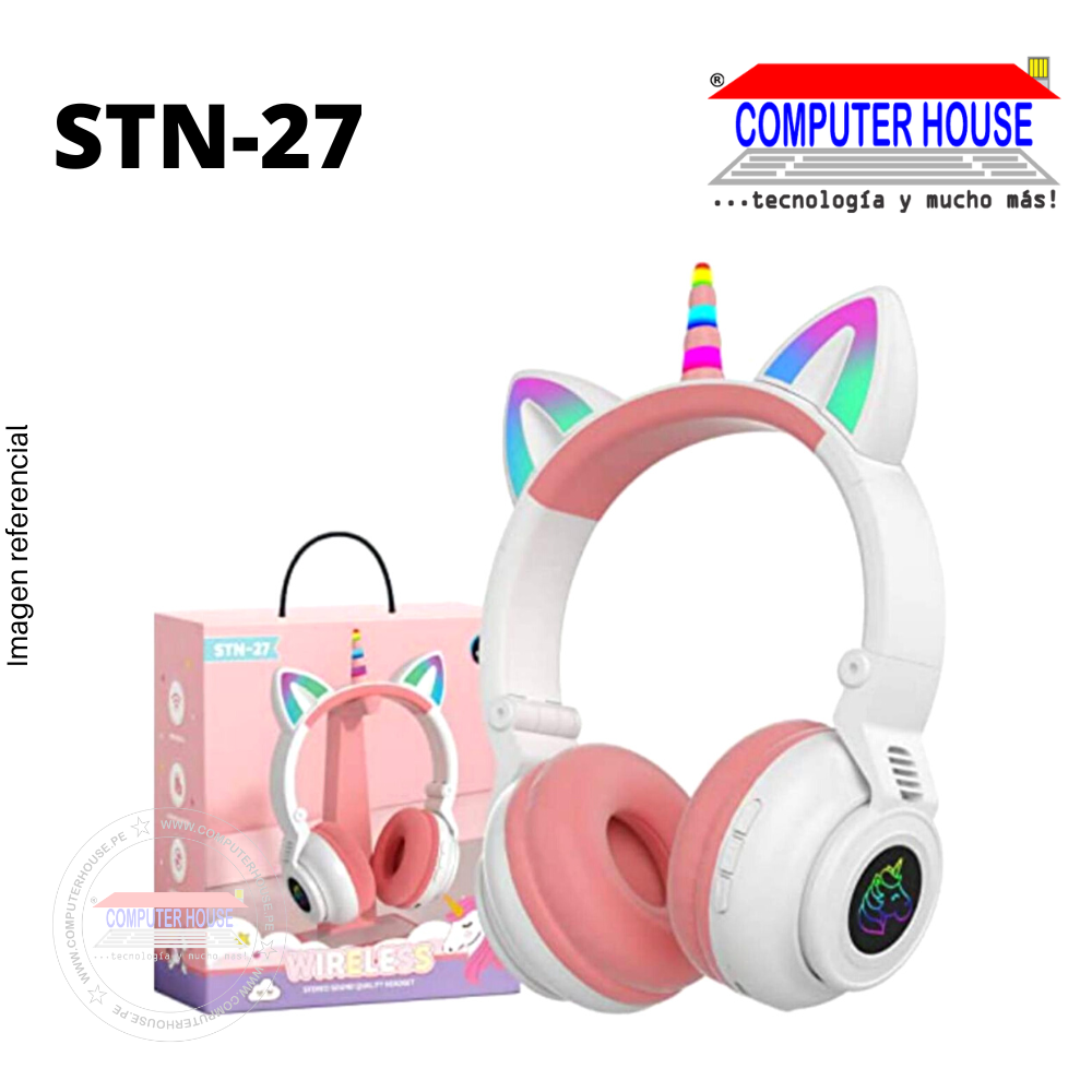 STN-27 Unicorn Design Bluetooth Wireless Headset, Colors.