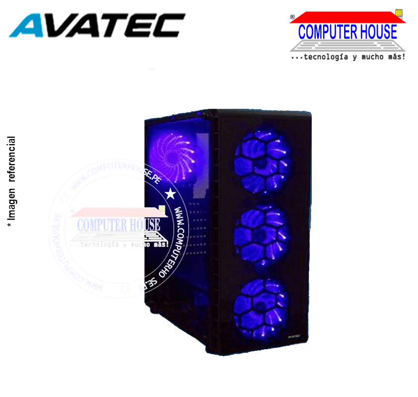 Case AVATEC CCA-4502BL + Fuente real 550W