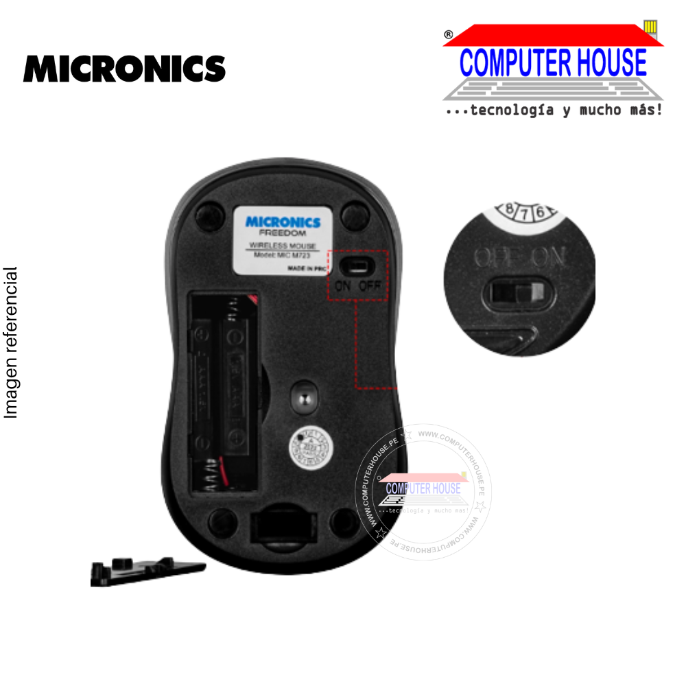 MICRONICS Mouse inalámbrico FREEDOM MIC M723 conexión USB/TYPE C.