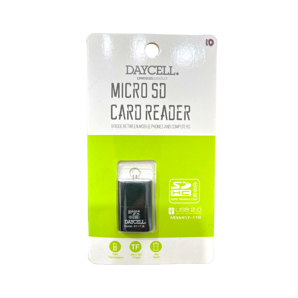 Adaptador DAYCELL Micro SD a USB negro, card reader, lector de memoria SD (SY-T18)