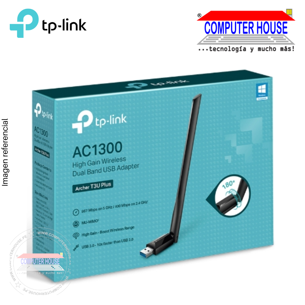 Adaptador WiFi USB TP-LINK Archer T3U Plus doble banda AC1300