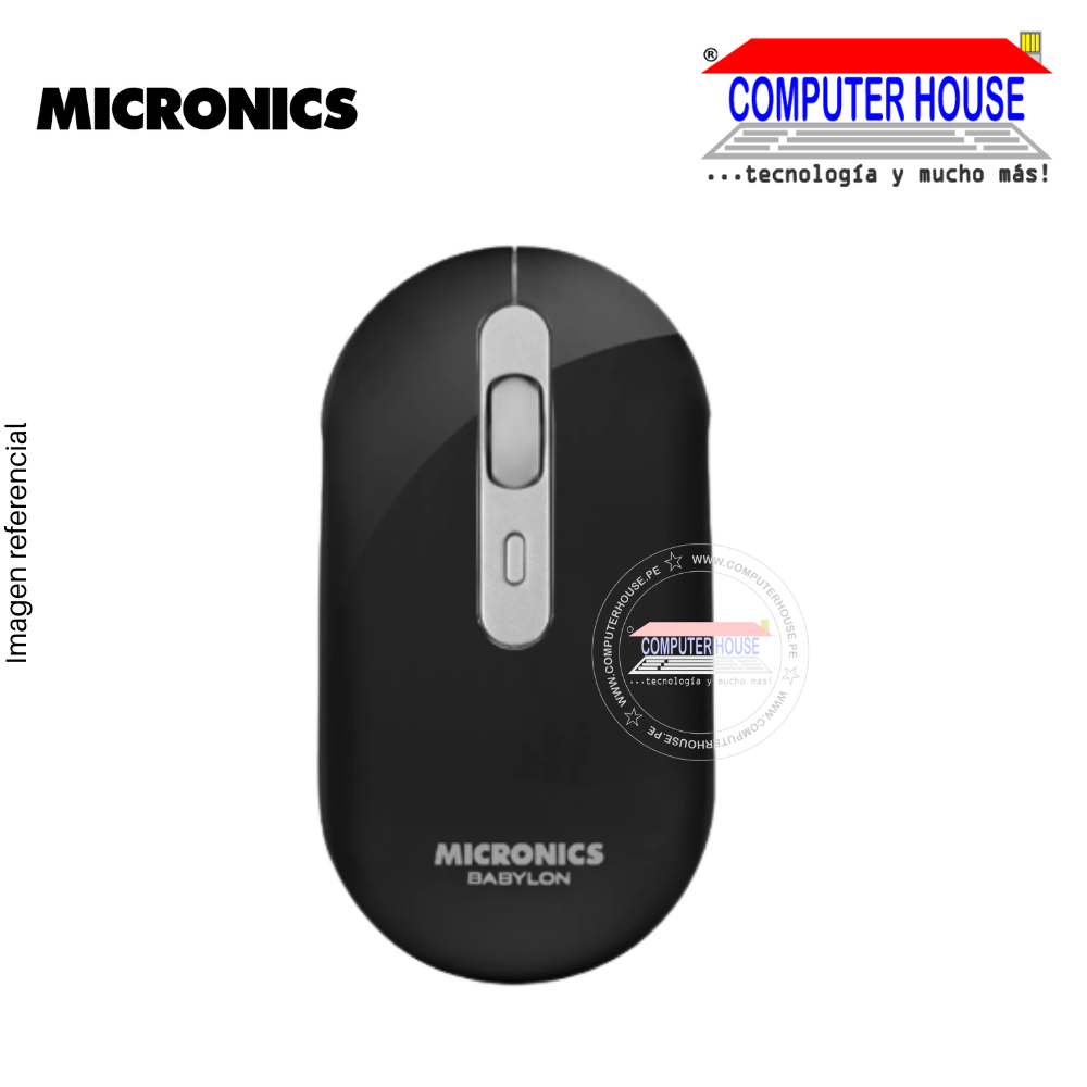 Mouse Inalámbrico Micronics Babylon M721-3M, Bluetooth & Wi-Fi, recargable, color: negro, rosado.