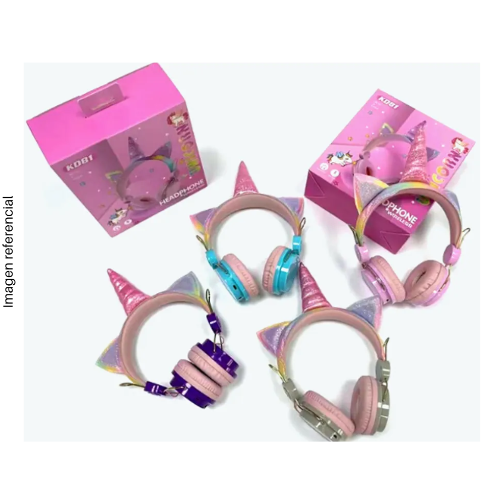 Audífono Inalámbrico KD81 vincha con diseño Unicornios, Bluetooth, Micrófono - Colores