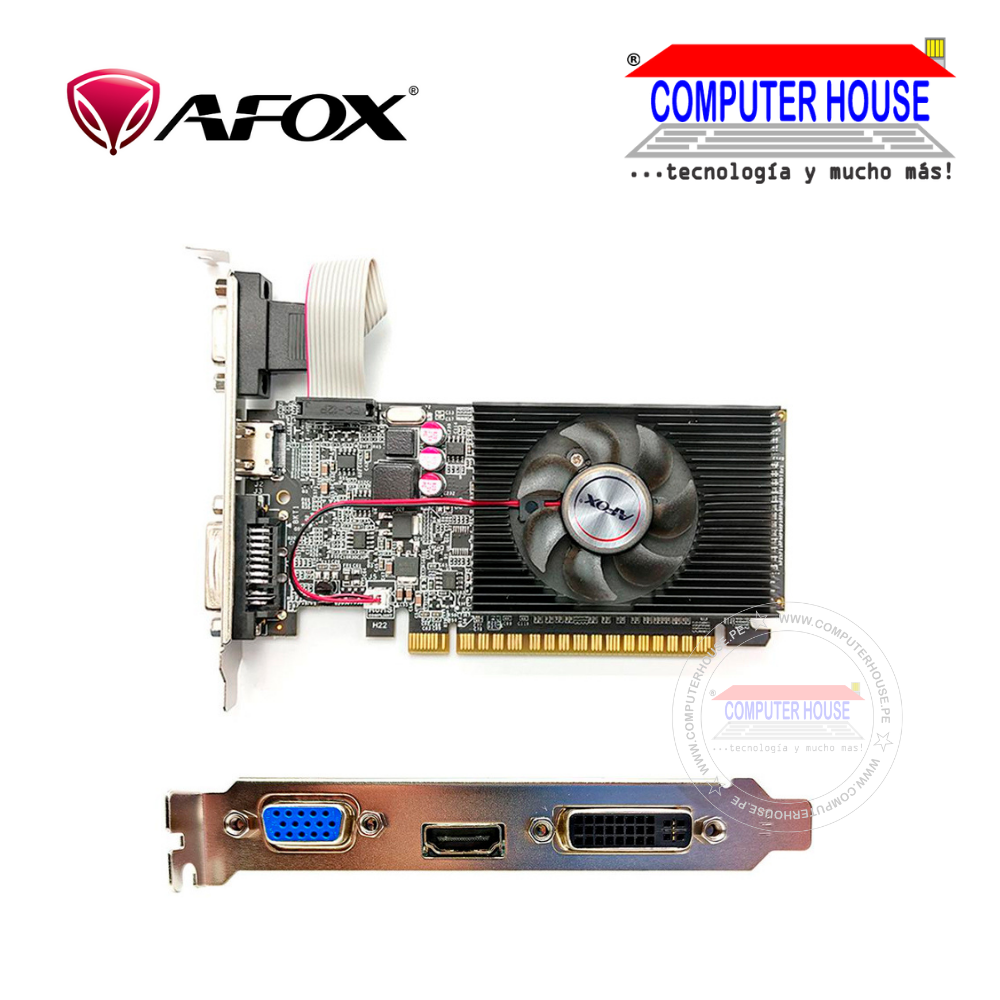 Tarjeta de Video AFOX GT610 2GB GDDR3 64 bits, GeForce, Nvidia.