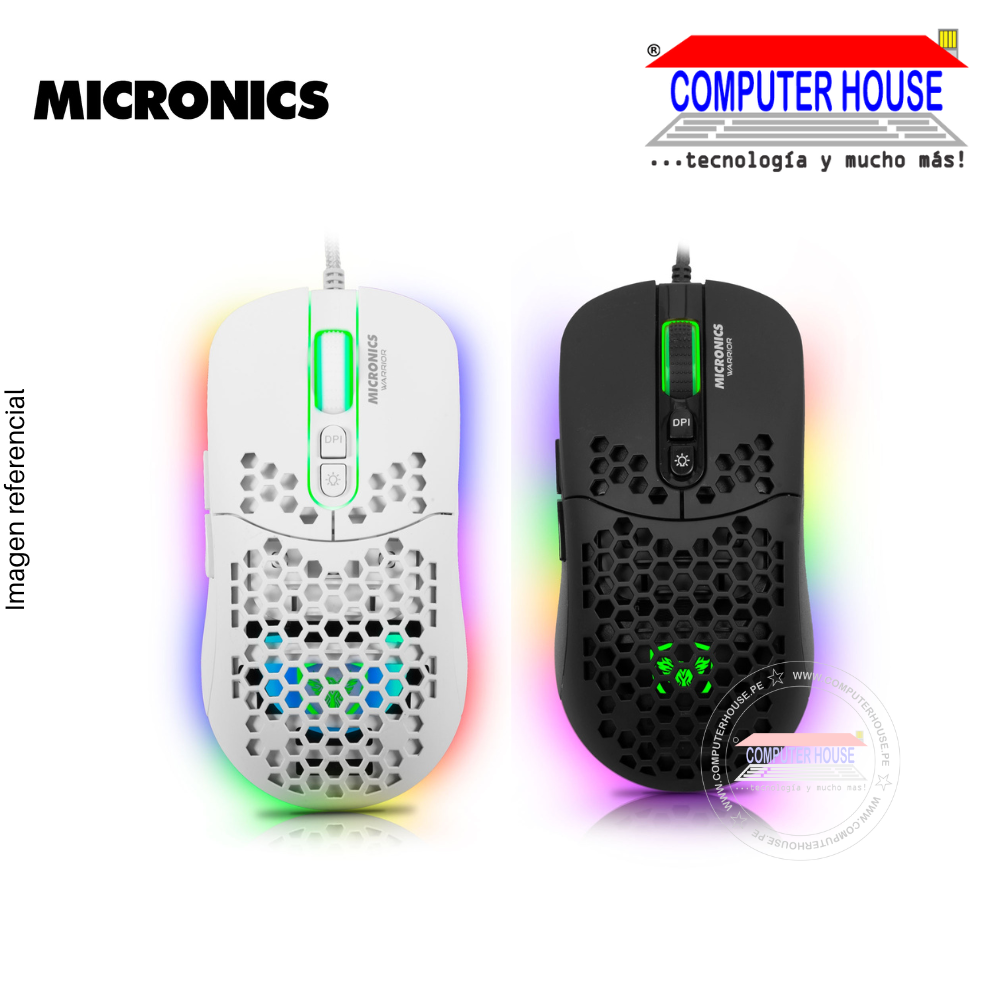 MICRONICS Mouse alámbrico Gamer WARRIOR GM827 conexión USB.