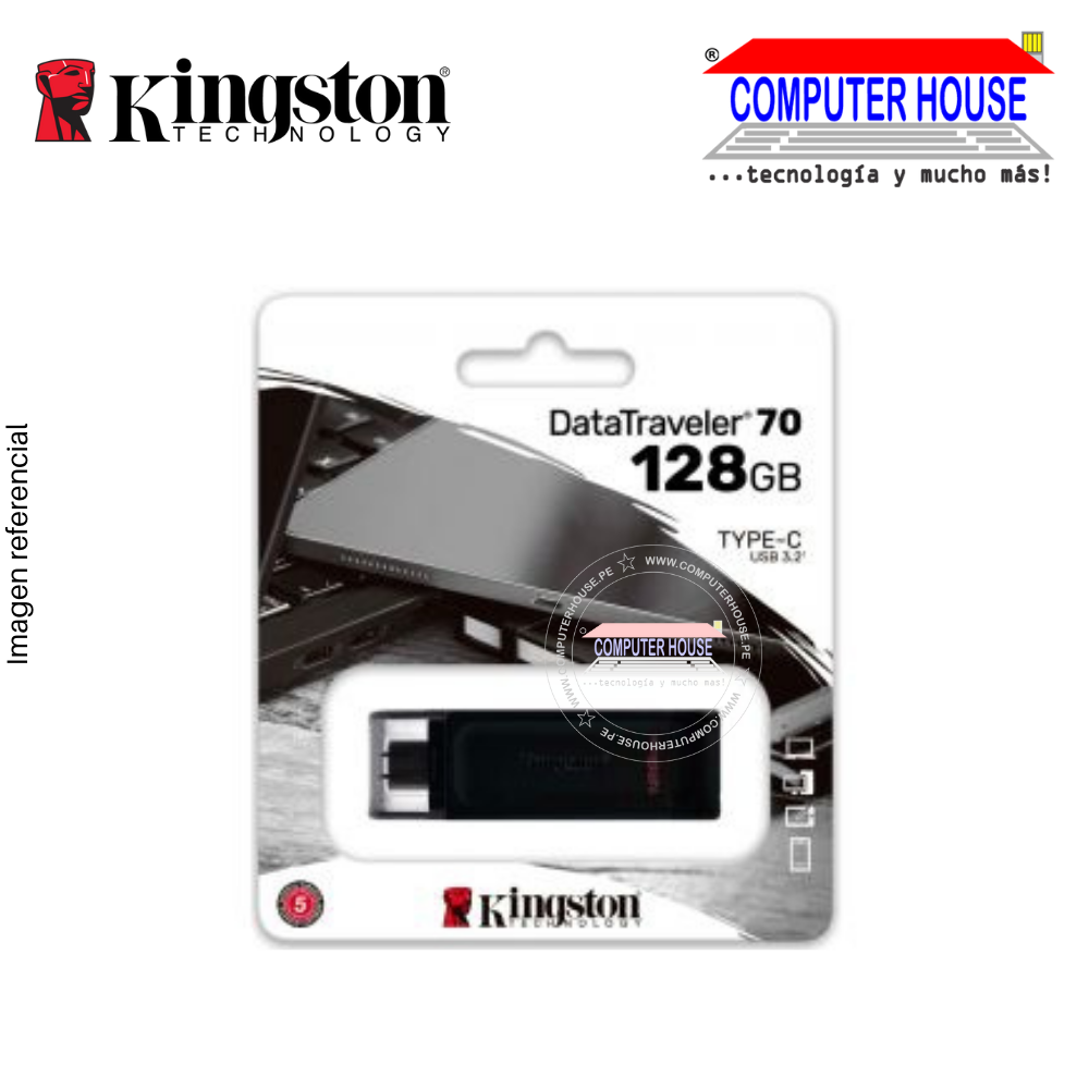 Memoria USB KINGSTON 128GB, DT70, Tipo C (DT70/128GB)