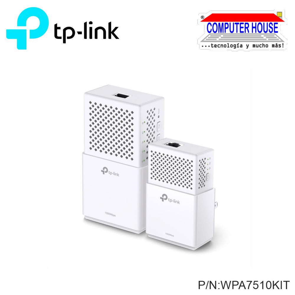 Kit Extensor de Rango TP-LINK TL-WPA7510 KIT AV1000 PowerLine Repetidor/Access Point, WIFI.