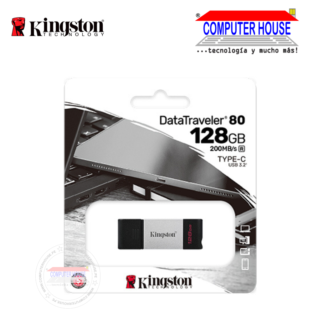 Memoria USB KINGSTON 128GB, DataTraveler 80, USB-C 3.2 Gen1, (DT80/128GB)