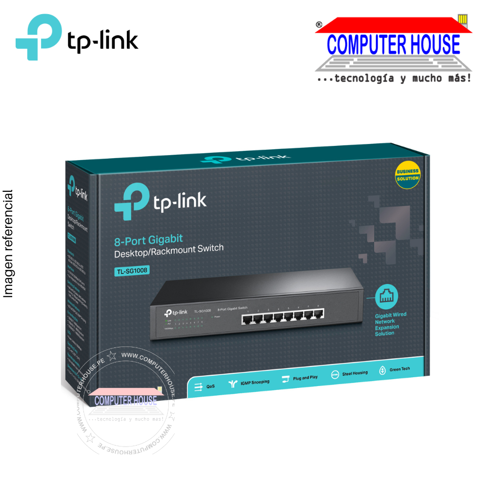 TP-LINK TL-SG1008, Switch Gigabit 8 Puertos 10/100/1000.