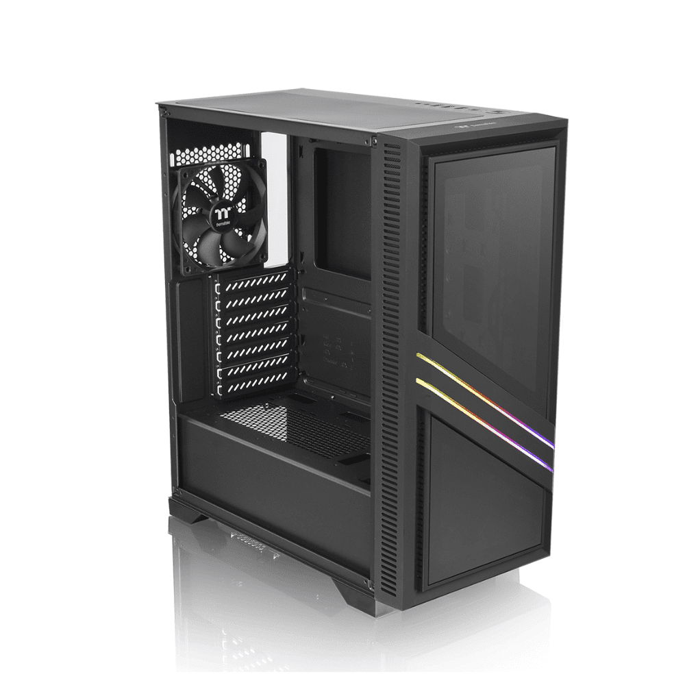 THERMALTAKE Versa T35 TG RGB Case, With 600W source, transparent side, RGB, Black.