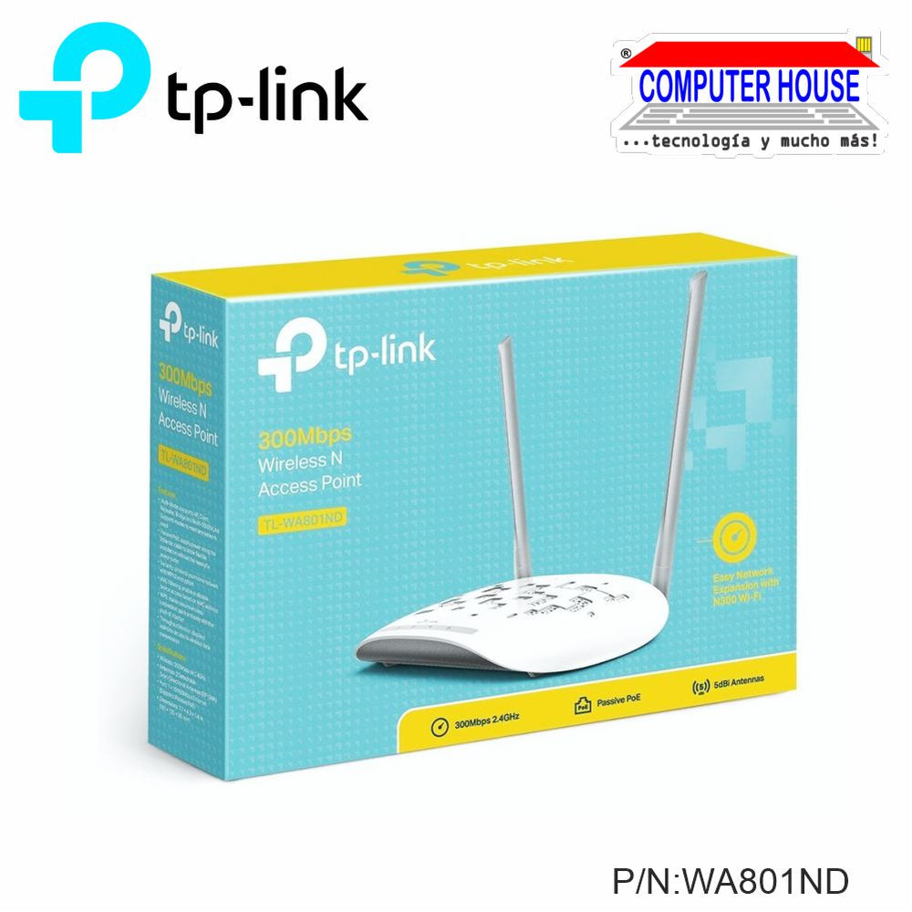 Repetidor TP-LINK 801ND Access Point, 300 Mbps 2 antenas (TL-WA801ND)