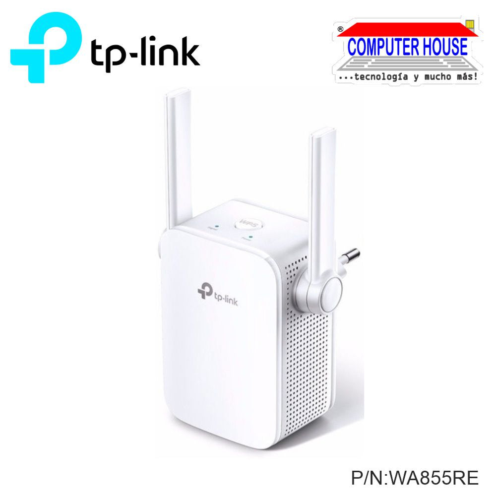 Extensor de Rango Wi-Fi TP-LINK TL-WA855RE PowerLine 300Mbps, 2.4GHz, Repetidor/Access Point.