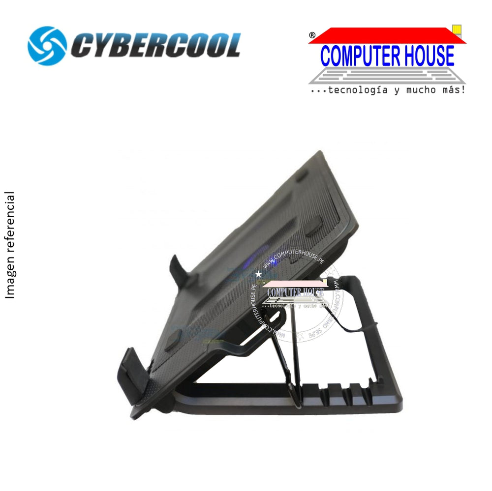 Cooler para Laptop CYBERCOOL HA-69 hasta 15.6" 2 puertos USB 5 niveles de inclinación.