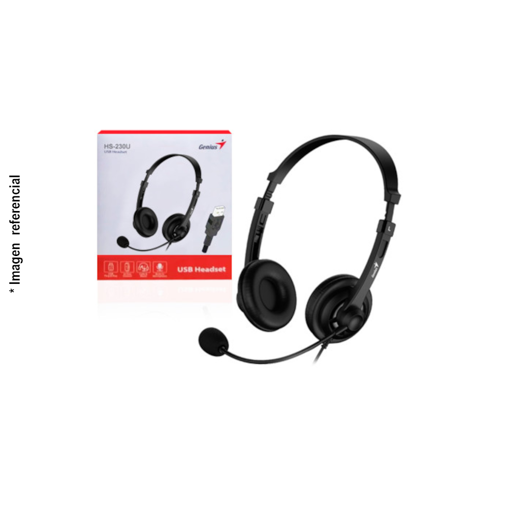 Audífono alámbrico GENIUS GENIUS HS-230U USB Black (31710021400)