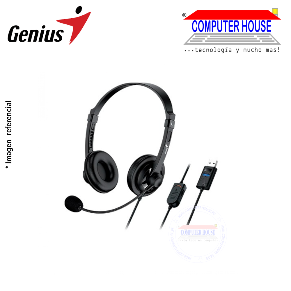 Audífono alámbrico GENIUS GENIUS HS-230U USB Black (31710021400)