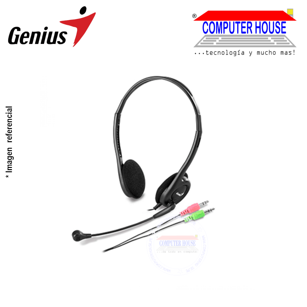 GENIUS HS-200C Wired Headphone W/Microphone Black (31710151100) 