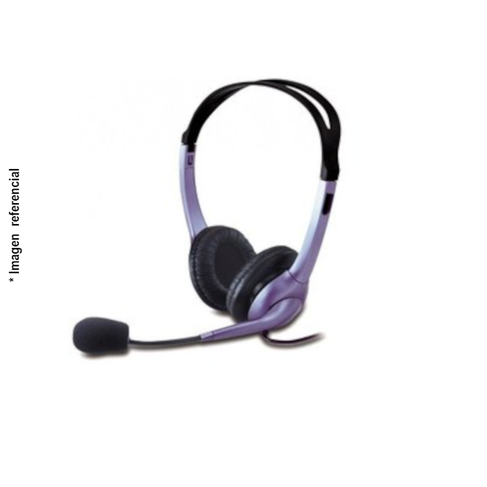 GENIUS HS-04S Wired Headphone W/Mic for Laptop Noise Canceling Blue (31710156101)