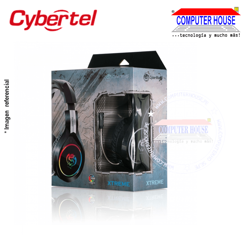 Audífonos CYBERTEL Xtreme HG502 RGB Gamer alámbrico