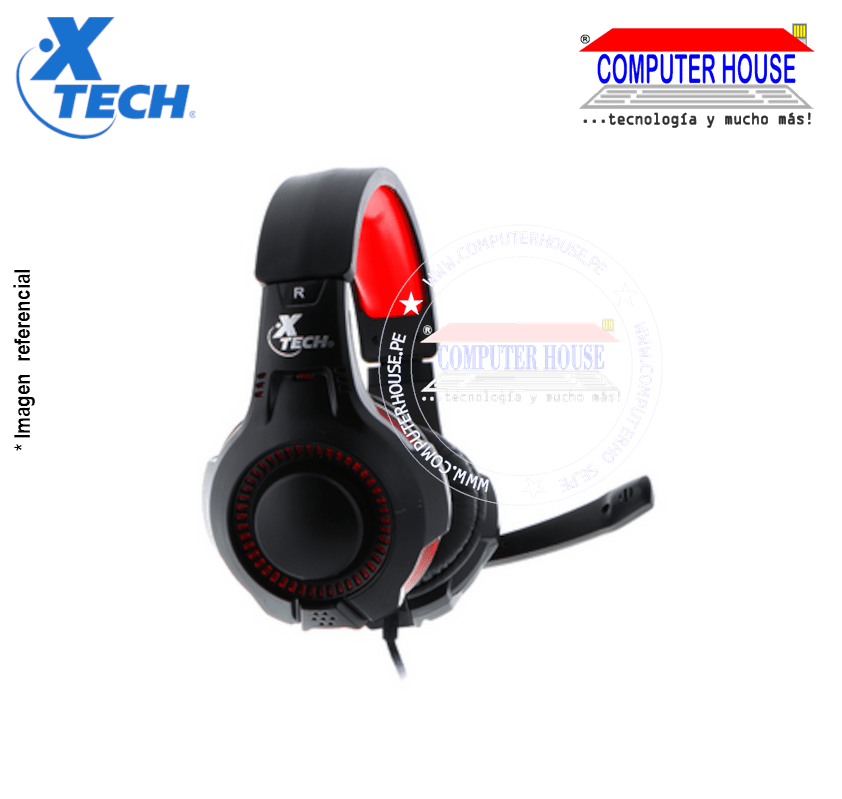 Audífono XTECH XTH-541 Ixion, estéreo iluminados, 3.5MM + USB power, control de volumen.