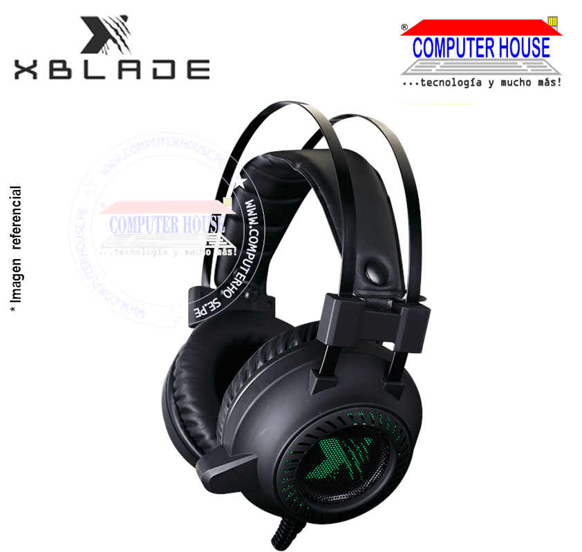 Audífono Alámbrico XBLADE Mordax, iluminación multicolor + micrófono (GXB-HG8750) incorporado