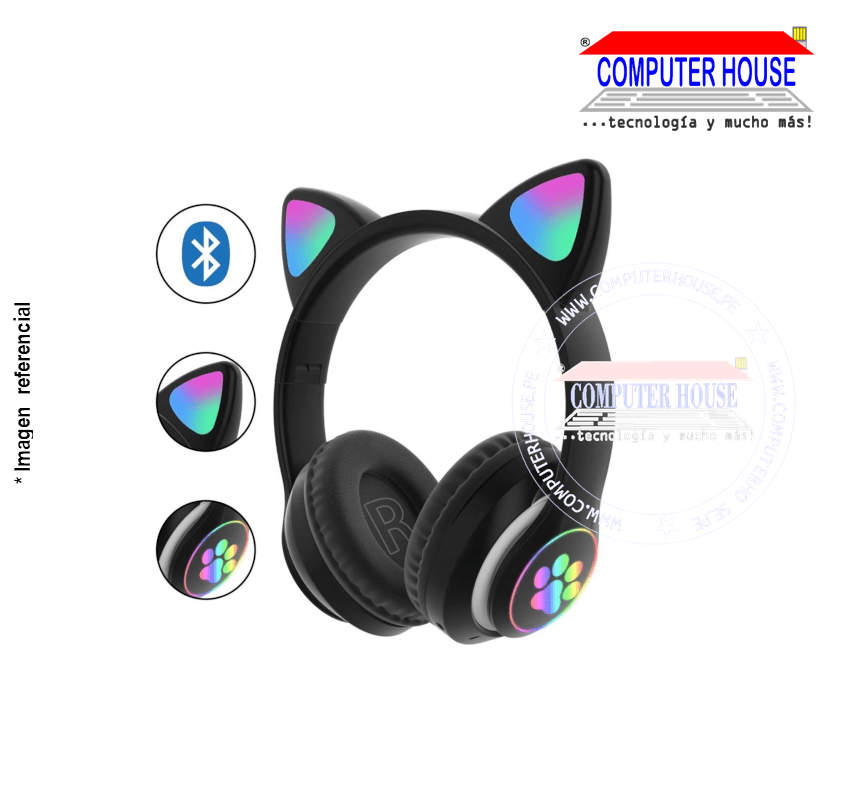 Audífono Inalámbrico STN-28A vincha con diseño orejas de Gato, Bluetooth, Micrófono - Colores