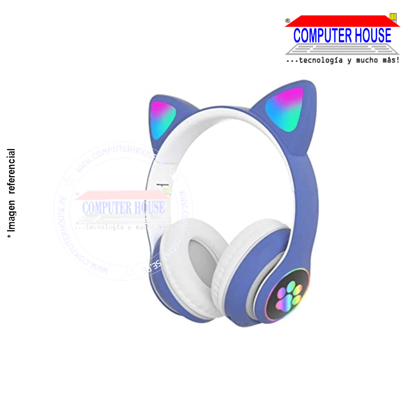 Audífonos BLUETOOTH STN-28A tipo orejas de Gato, LED, COLORES
