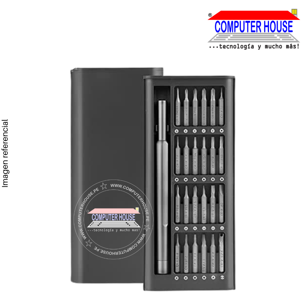 Precision screwdriver set, 24 bits.