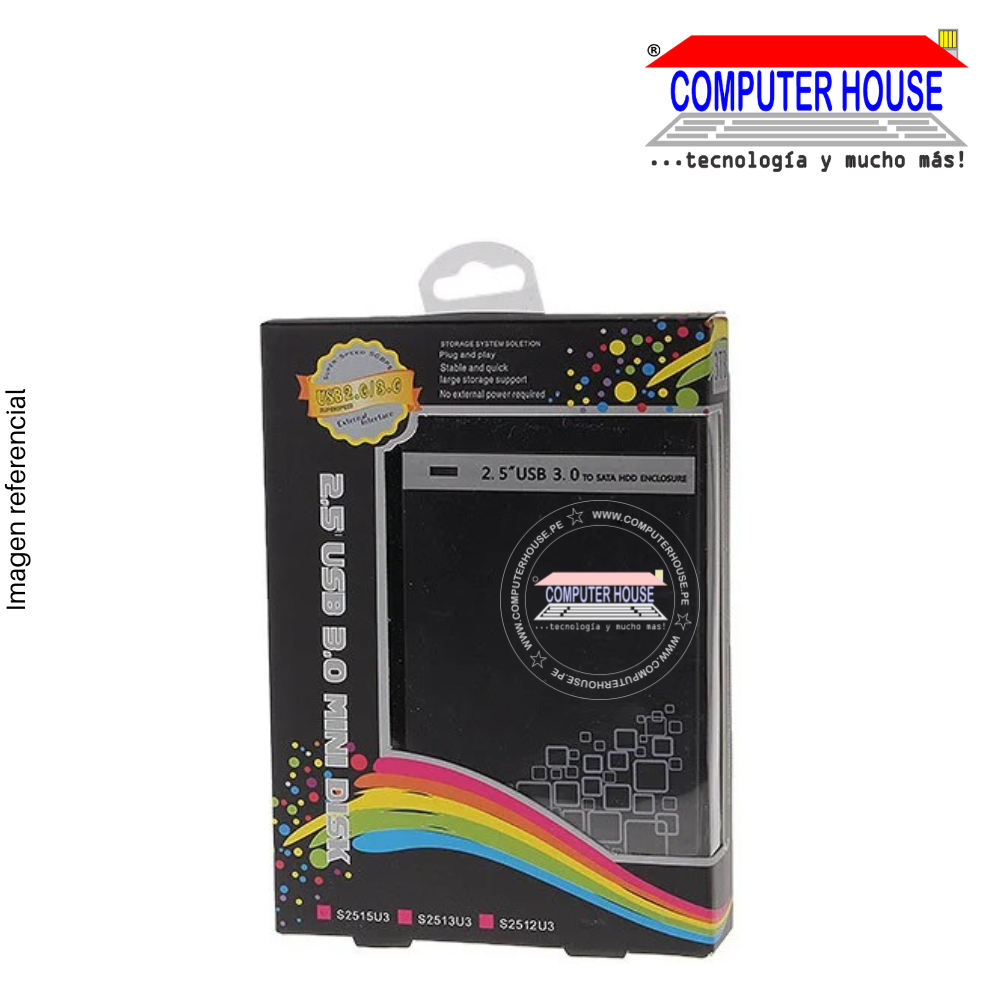 Hard Drive Case 2.5", SATA to USB 3.0, COLORS.