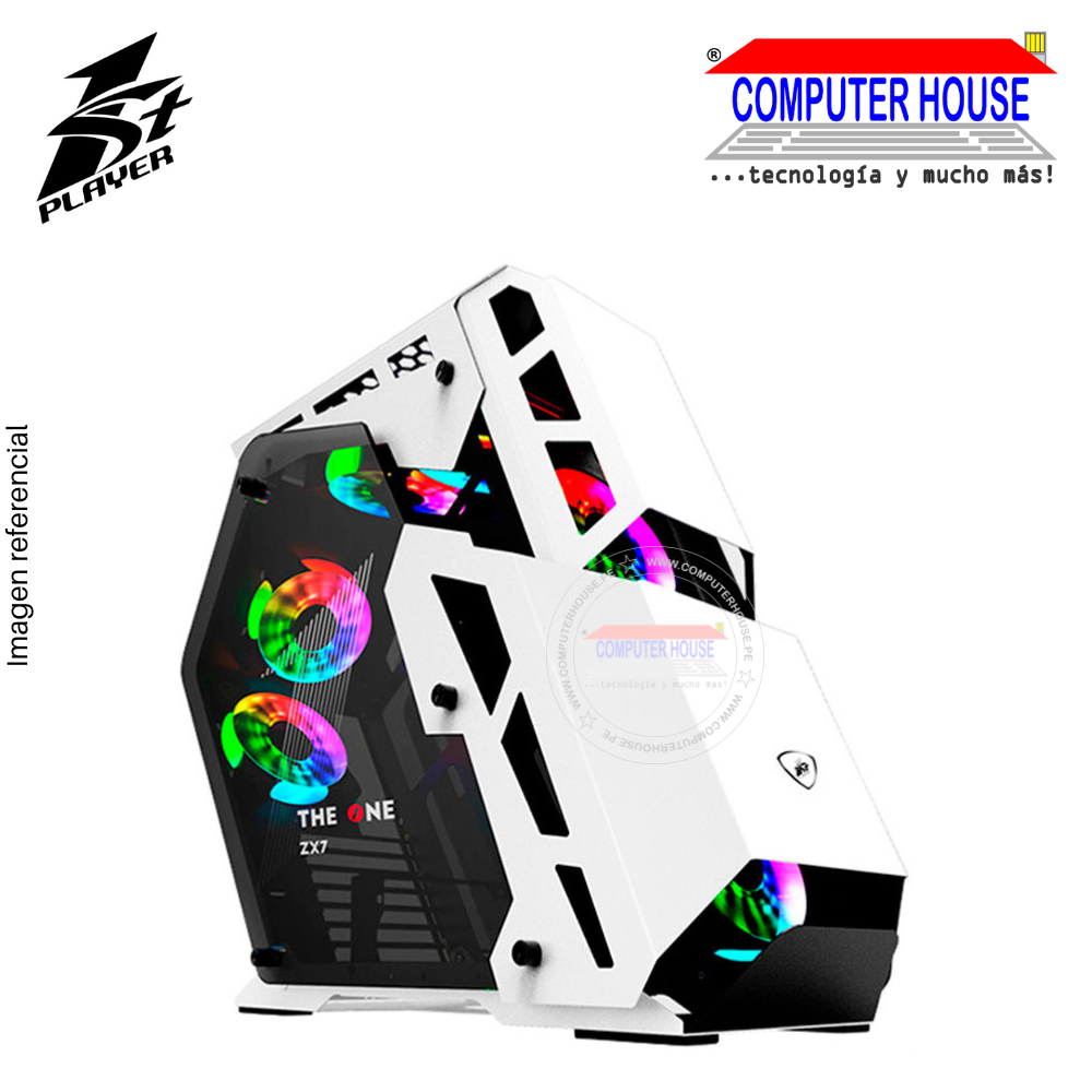 Case 1St Player ZX7, White, WITHOUT SOURCE, transparent side, RGB.