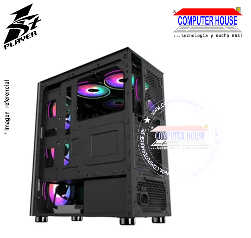 Case 1St Player V3-A, Black, WITHOUT SOURCE, transparent side, RGB.