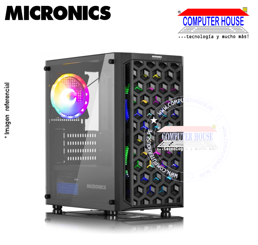 Case MICRONICS GC700 Sparko rainbow, Black, WITHOUT SOURCE, transparent side, RGB.